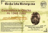 18 kwietnia - Ewangelicy w Olecku po 1945 roku - spotkanie z ks. D.R. Banachem